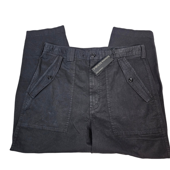 NWT Banana Republic Faded Black Tapered Leg Barrel‎ Pants Size 12 Women's K69 - Picture 1 of 11